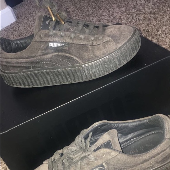 RIHANNA Fenty Puma Velvet Gray Creepers - Picture 3 of 8